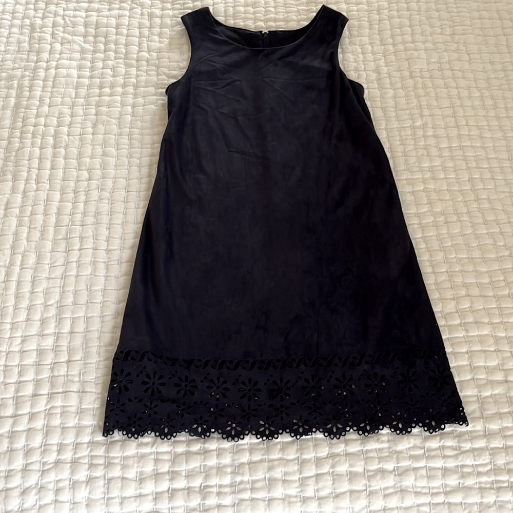 “In Girl”faux suede blue dress